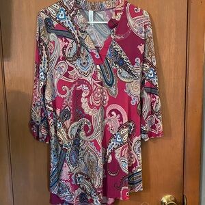 Honeyme Paisley V-Neck Blouse
